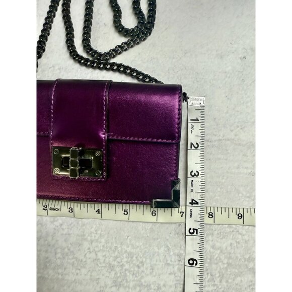 NWT The Kooples Small Emily Purple Leather Clutch Wallet with Chain Strap - Picture 4 of 12